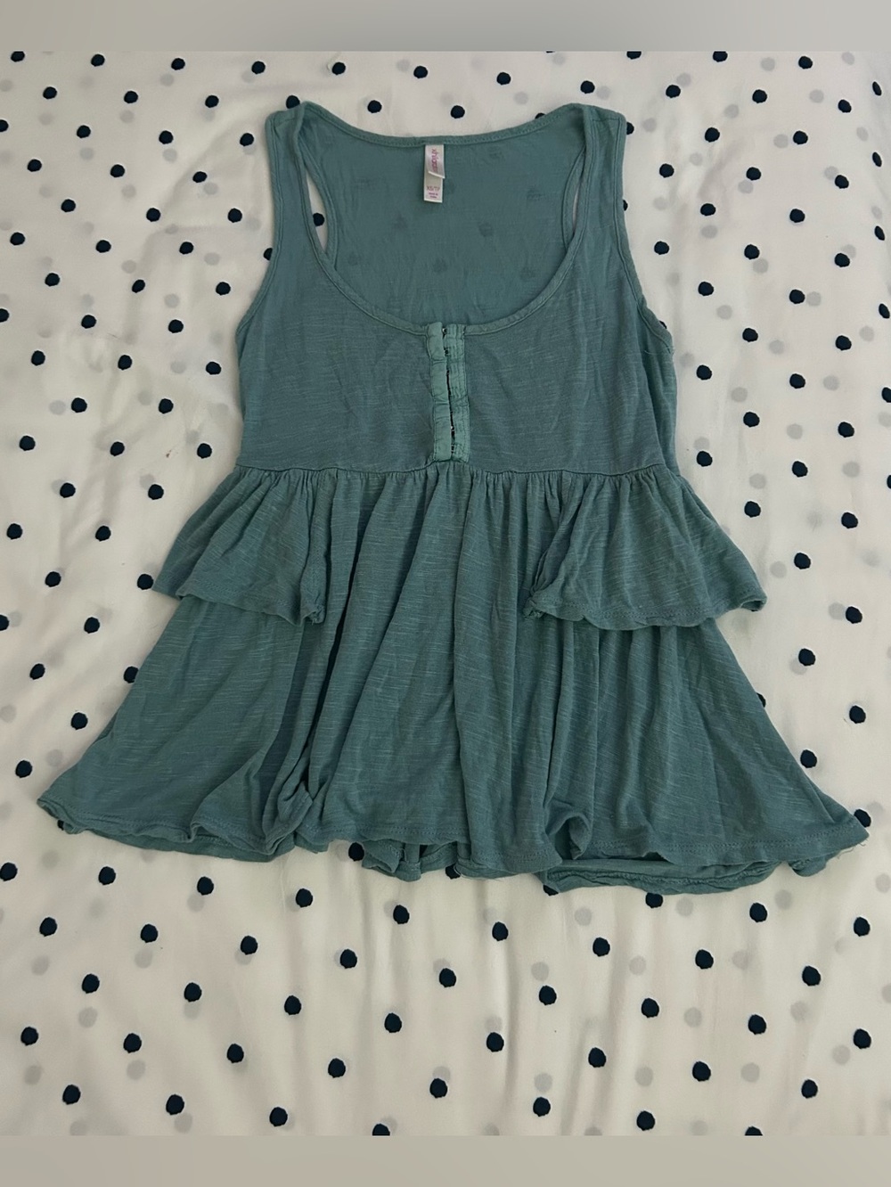 Teal layered babydoll tank